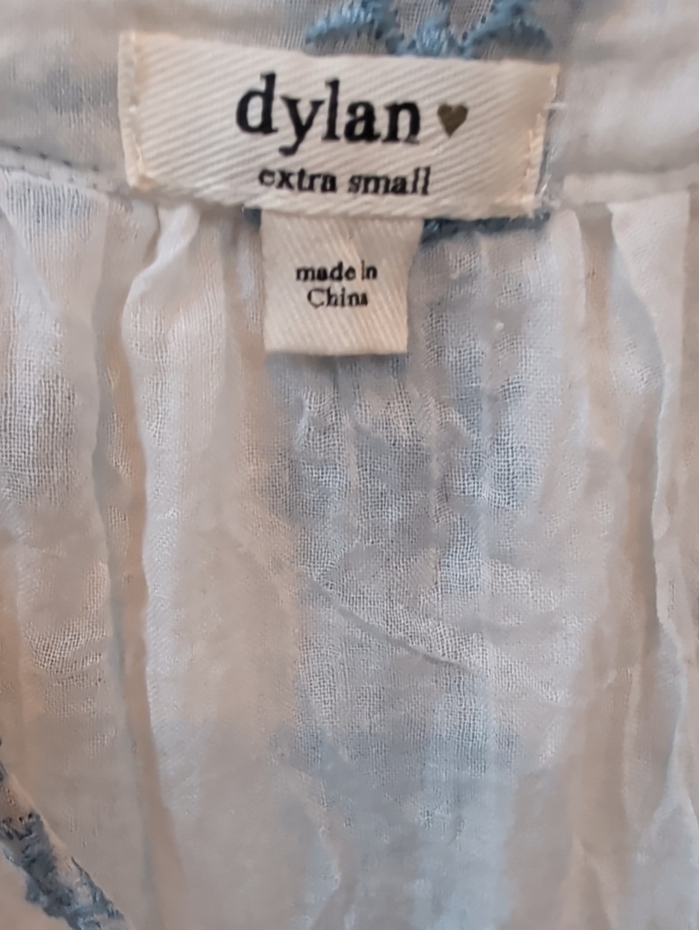 Dylan, White And Light Blue Embroidered Sleeveless Dress. XS - Picture 4 of 7